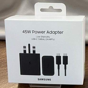 آداپتور شارژر سامسونگ 45 وات اورجینال مدل Super Fast Charging 2.0 به‌همراه کابل – ساخت ویتنام با گارانتی